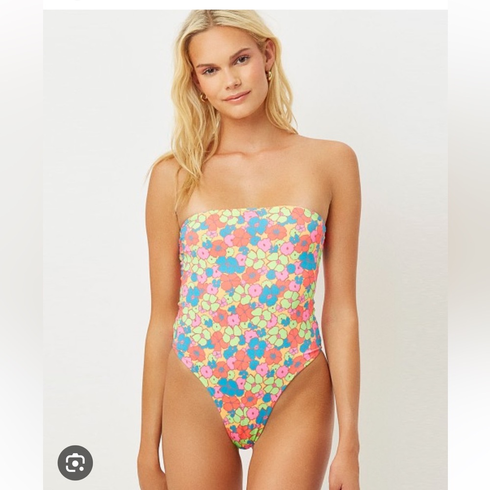NWOT - Frankie’s Bikini Stella Strapless One Piece Swimsuit - Groovy Sz L